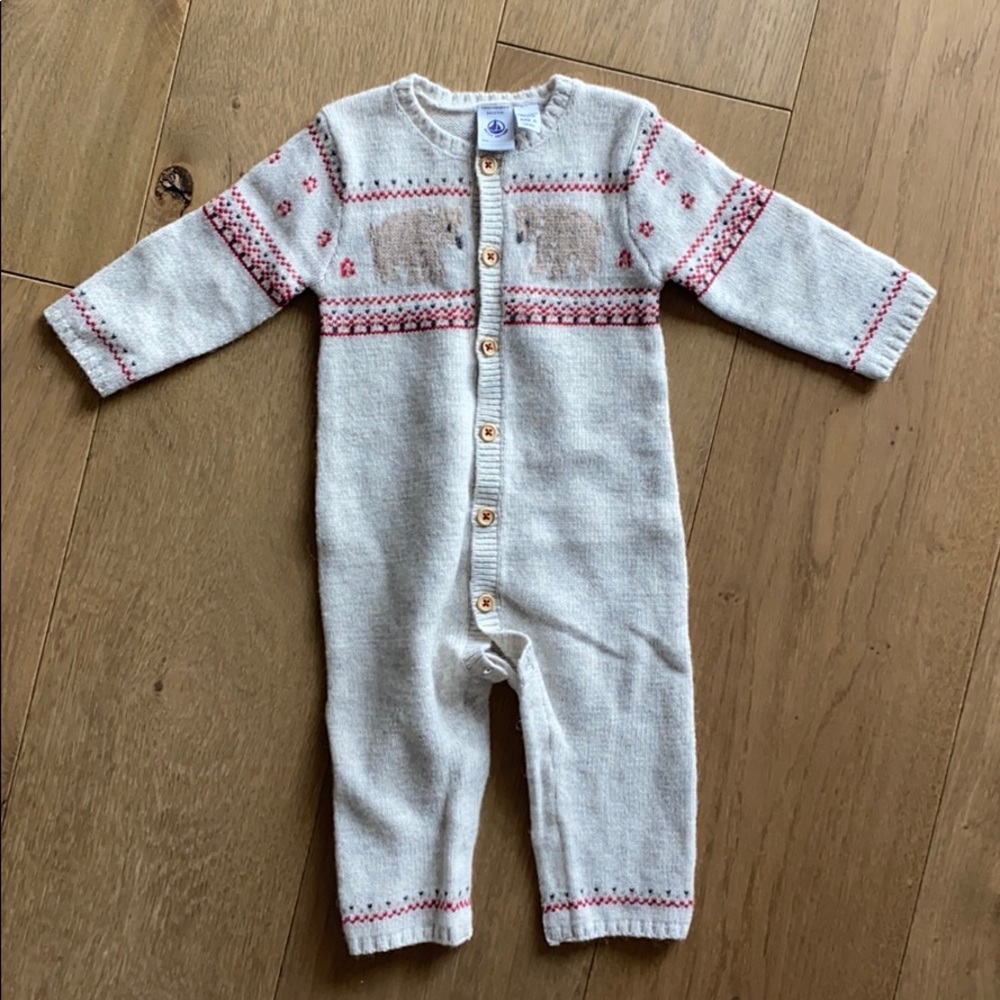 Nwot petit bateau alpaca sweater holiday romper